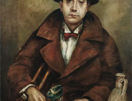 Portrait d'homme au verre